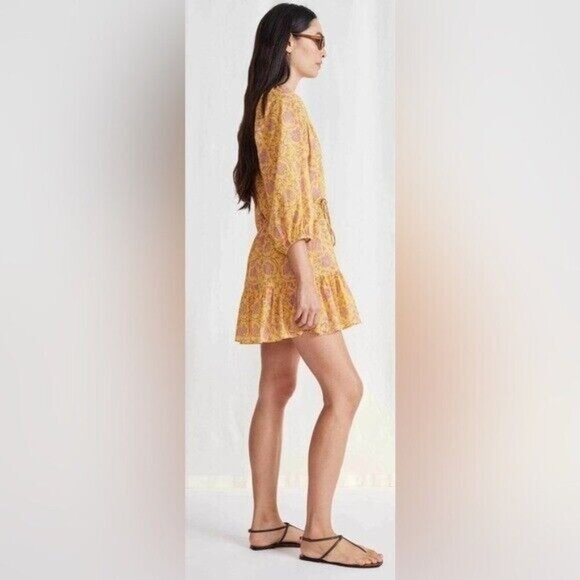 NWT APIECE APARTMINI MITTE DRESS - SUNFADED FLORALYELLOW - Picture 3 of 8